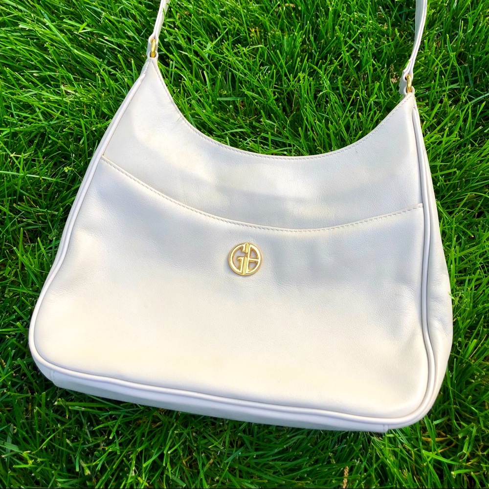 Off White Leather Giani Bernini Bag - Picture 2 of 8